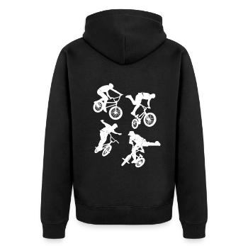 Vélo BMX - Vélo BMX Cyclisme BMX - Veste à capuche bio Premium Unisexe - noir - Dos - Nico (187cm)