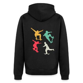 Skater Skatepark Skater Garçons Skateboard Skateboard - Veste à capuche bio Premium Unisexe - noir - Dos - Nico (187cm)