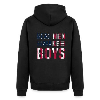 Boy Daddy - Real Men Make Boys Daddy To Be - Unisex Premium Organic Zip Hoodie - black - Back - Nico (187cm)