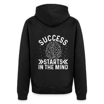Motivational Entrepreneur Success Success Starts I - Unisex Premium Bio Zip Hoodie - Schwarz - Hinten - Nico (187cm)