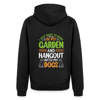 Dog Lover Plant Gardener Jardin Jardinage - Dog Ow - Veste à capuche bio Premium Unisexe - noir - Dos - Nico (187cm)