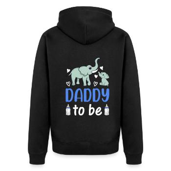 New Daddy Paternity New Dad - Elephant Daddy To Be - Unisex Premium Bio Zip Hoodie - Schwarz - Hinten - Nico (187cm)