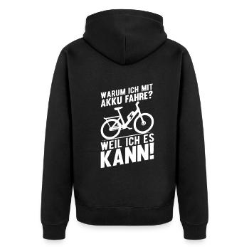 E-Bike Vélo de montagne électrique Vélo de montagne électrique Vélo électrique - Veste à capuche bio Premium Unisexe - noir - Dos - Nico (187cm)