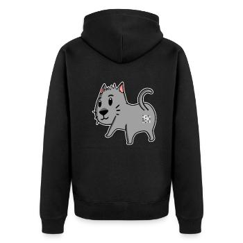 Katze Arsch - Katze Hintern - Unisex Premium Bio Zip Hoodie - Schwarz - Hinten - Nico (187cm)