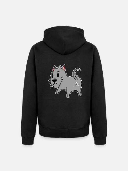 Cat Ass - Cat Butt - Unisex Premium Organic Zip Hoodie - black