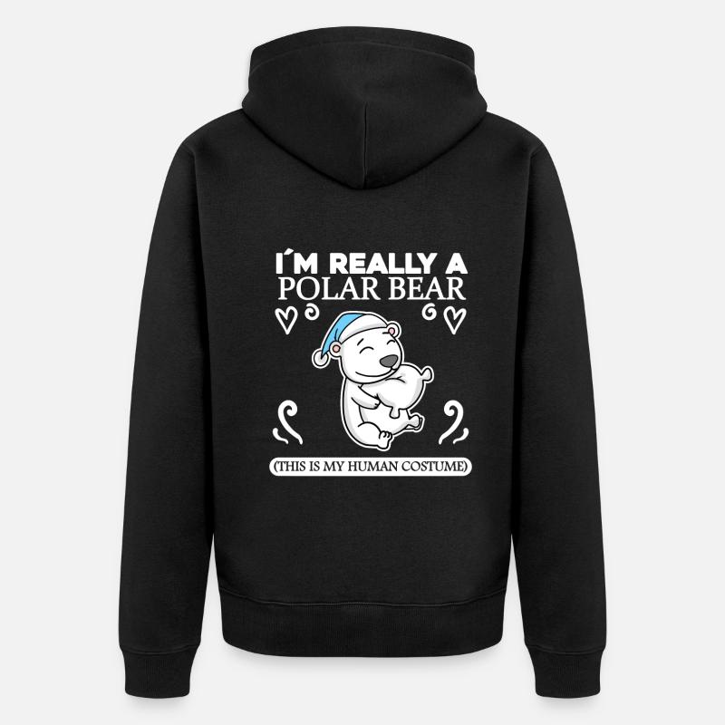 Ours blanc - Veste à capuche bio Premium Unisexe - noir