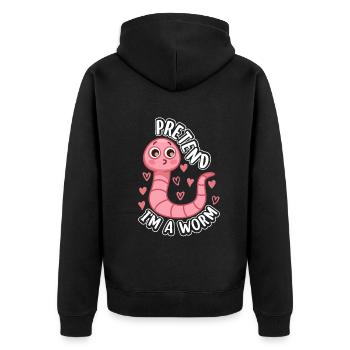 Pretend I'm A Worm Composting Worm Lover Cute Worm - Unisex Premium Organic Zip Hoodie - black - Back - Nico (187cm)