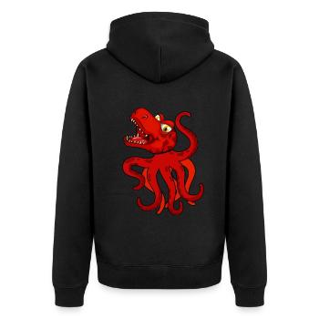 Octopus Kraken Dinosaure Céphalopode - Drôle de pieuvre - Veste à capuche bio Premium Unisexe - noir - Dos - Nico (187cm)