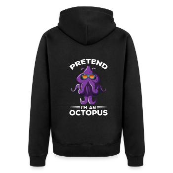 Prétendre que je suis une pieuvre - Céphalopode Drôle Kraken Oc - Veste à capuche bio Premium Unisexe - noir - Dos - Nico (187cm)