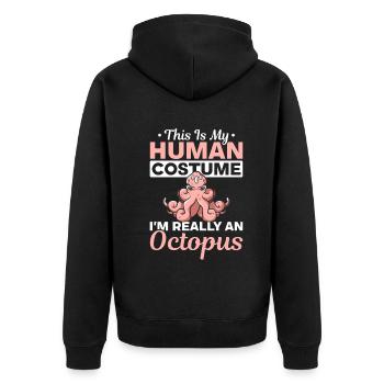 Céphalopode - C’est mon costume humain Je suis vraiment un - Veste à capuche bio Premium Unisexe - noir - Dos - Nico (187cm)