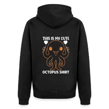 Octopus - This Is My Cute Octopus Shirt Octopus Kr - Unisex Premium Bio Zip Hoodie - Schwarz - Hinten - Nico (187cm)