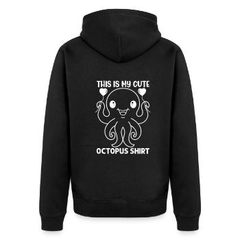 Céphalopode - Ceci est ma pieuvre mignonne en chemise de pieuvre - Veste à capuche bio Premium Unisexe - noir - Dos - Nico (187cm)