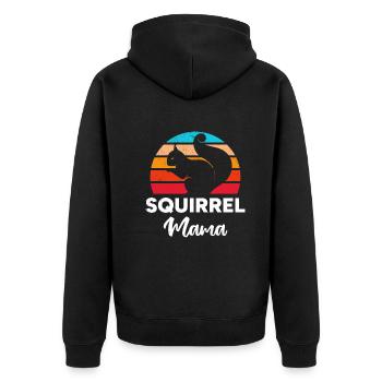 Squirrel Mama Squirrel Mom Squirrel Owner - Unisex Premium Bio Zip Hoodie - Schwarz - Hinten - Nico (187cm)