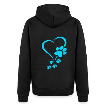 Dog Paw Print Baby Dogs - Dog Paws Hearts Dog Paw - Veste à capuche bio Premium Unisexe - noir - Dos - Nico (187cm)