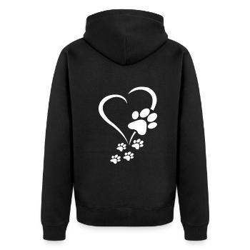 Dog Paw Heart Dog Owner - Dog Paws Hearts Dog Paw - Veste à capuche bio Premium Unisexe - noir - Dos - Nico (187cm)