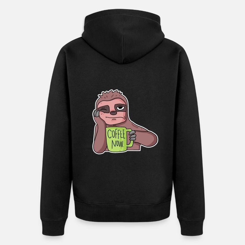 Fauler Mitarbeiter - Unisex Premium Bio Zip Hoodie - Schwarz