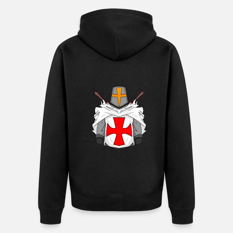Croix de l’épée des Templiers - Veste à capuche bio Premium Unisexe - noir
