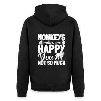 Les singes orangs-outans me rendent heureux que vous ne soyez pas tellement - - Veste à capuche bio Premium Unisexe - noir - Dos - Nico (187cm)