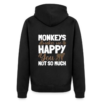 Les singes me rendent moins heureux - Monkey Lo - Veste à capuche bio Premium Unisexe - noir - Dos - Nico (187cm)