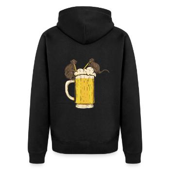 Singes à la bière Singe orang-outan Singe drôle - Veste à capuche bio Premium Unisexe - noir - Dos - Nico (187cm)