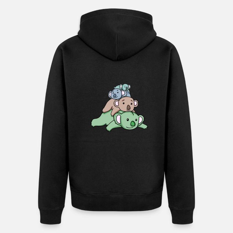 Koalas mignons - Veste à capuche bio Premium Unisexe - noir