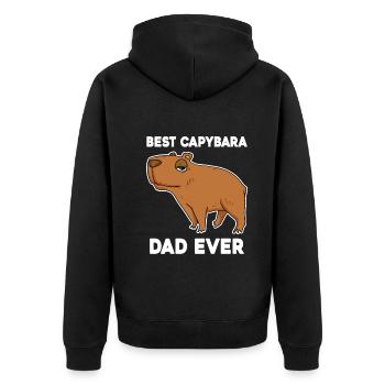 Capybara Père Capybara - Veste à capuche bio Premium Unisexe - noir - Dos - Nico (187cm)