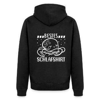 Tintenfisch Oktopus Kopffüßler - Bestes Schlafshir - Unisex Premium Bio Zip Hoodie - Schwarz - Hinten - Nico (187cm)