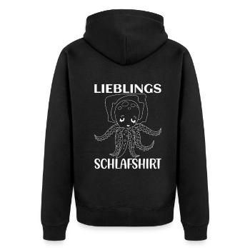 Tintenfisch Oktopus Kopffüßler - Lieblings Schlafs - Unisex Premium Bio Zip Hoodie - Schwarz - Hinten - Nico (187cm)