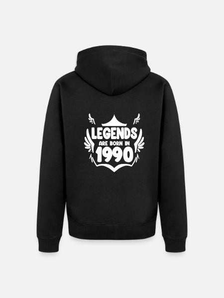 1990 - Born 1990 - Unisex Premium Organic Zip Hoodie - black