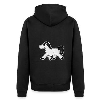 Horse Horses Domestic Horse - Unisex Premium Organic Zip Hoodie - black - Back - Nico (187cm)