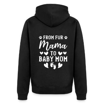 De Fur Mama à Bébé Maman Pet Dog Maman Grossesse Do - Veste à capuche bio Premium Unisexe - noir - Dos - Nico (187cm)