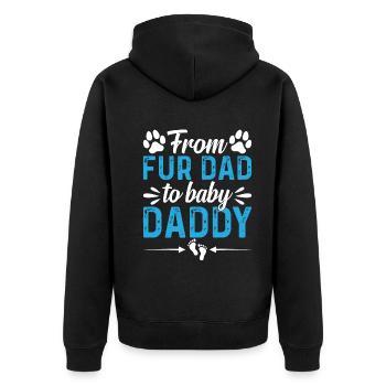 New Dad Dog Daddy To Be Pet Dog Daddy - From Fur D - Unisex Premium Organic Zip Hoodie - black - Back - Nico (187cm)