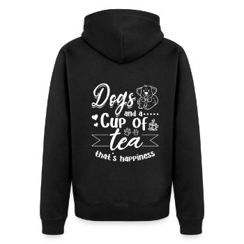 Dog Lover Dog Owner - Des chiens et une tasse de thé - Veste à capuche bio Premium Unisexe - noir - Dos - Nico (187cm)