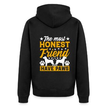 The Most Honest Friend Have Paws - Dog Owner Dog L - Unisex Premium Bio Zip Hoodie - Schwarz - Hinten - Nico (187cm)