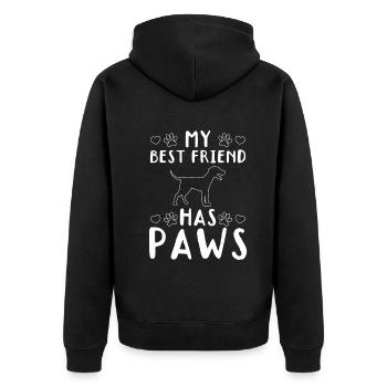 Cute Dog Lover Pet Dog Owner - My Best Friend Has - Unisex Premium Bio Zip Hoodie - Schwarz - Hinten - Nico (187cm)