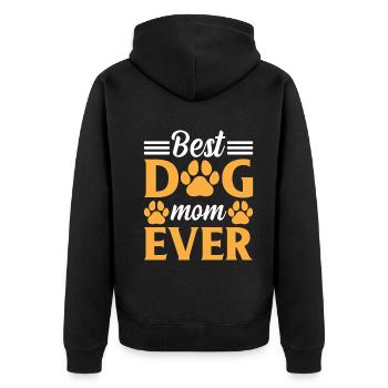 Best Dog Mom Ever - Cute Dog Lover Pet Dog Mom - Unisex Premium Bio Zip Hoodie - Schwarz - Hinten - Nico (187cm)