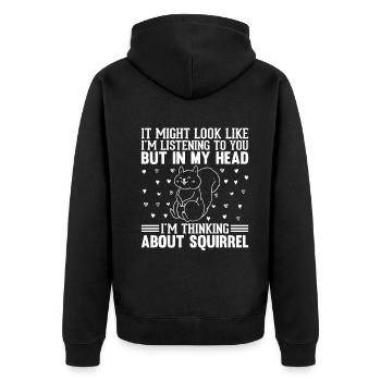 On dirait peut-être que j’écoute - Squirrel Lover - Veste à capuche bio Premium Unisexe - noir - Dos - Nico (187cm)