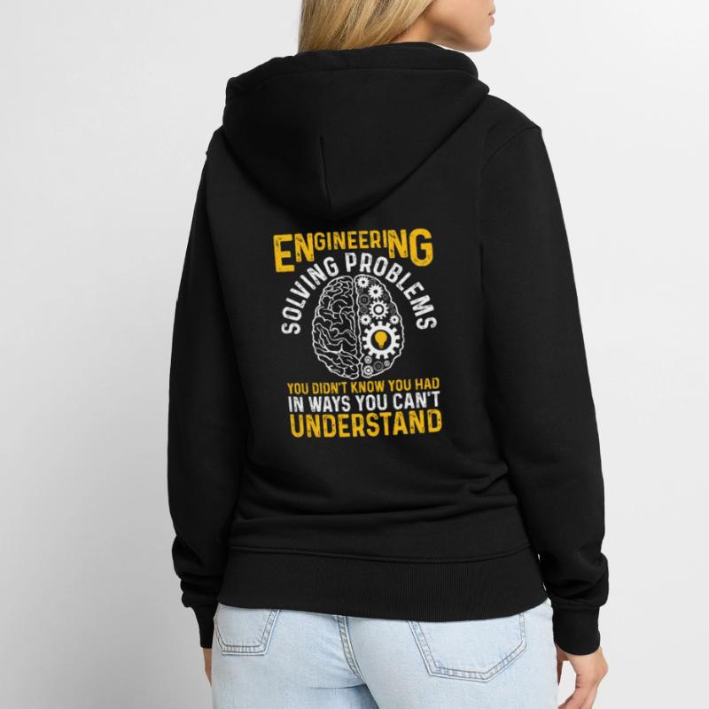 Funny Engineer Engineering Gear Brain Technician E Unisex Premium Organic Zip Hoodie