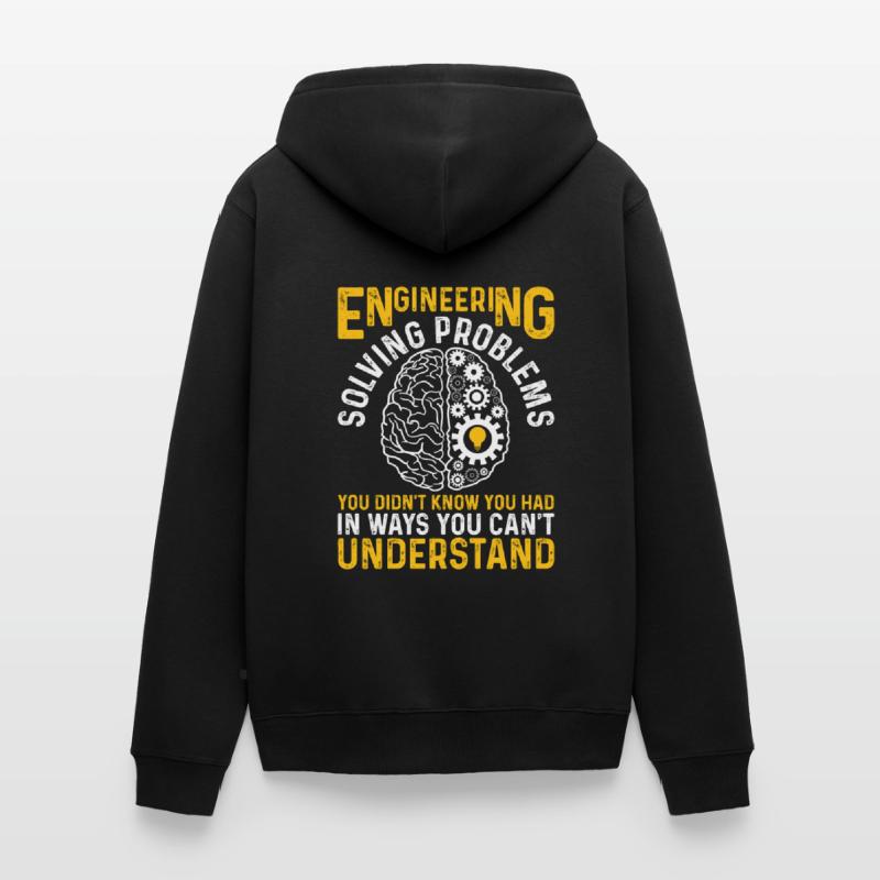 Funny Engineer Engineering Gear Brain Technician E Unisex Premium Organic Zip Hoodie
