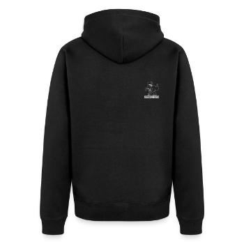 Bier Saurus Bier Dinosaurier Bierkrug Biersaurus B - Unisex Premium Bio Zip Hoodie - Schwarz - Hinten - Nico (187cm)