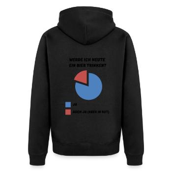 Heute Bier Trinken - Ja wir werden eskalieren und - Unisex Premium Bio Zip Hoodie - Schwarz - Hinten - Nico (187cm)