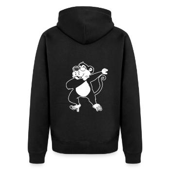 Dab Dance Monkey Orangutan Monkey Lover - Dabbing - Unisex Premium Organic Zip Hoodie - black - Back - Nico (187cm)