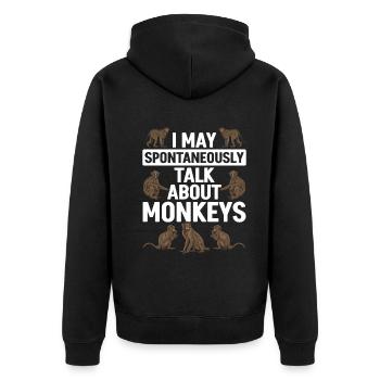 Je peux spontanément parler de Singes - Orang-outan - Veste à capuche bio Premium Unisexe - noir - Dos - Nico (187cm)