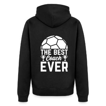 Le meilleur entraîneur de football de tous les temps - Soccer Trainer Soccer - Veste à capuche bio Premium Unisexe - noir - Dos - Nico (187cm)