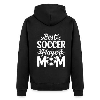 Soccer Mama Soccer Lover - Best Soccer Player Mom - Unisex Premium Organic Zip Hoodie - black - Back - Nico (187cm)