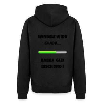 Windele wird geladen Schwäbisch Eltern Papa - Unisex Premium Bio Zip Hoodie - Schwarz - Hinten - Nico (187cm)
