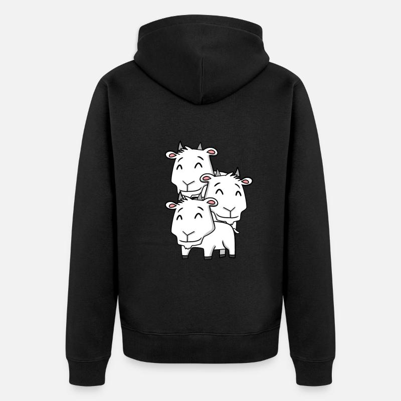 Chèvres mignonnes - Chèvre - Veste à capuche bio Premium Unisexe - noir