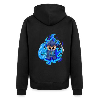 6th birthday boy 6 years old ninja - Unisex Premium Organic Zip Hoodie - black - Back - Nico (187cm)