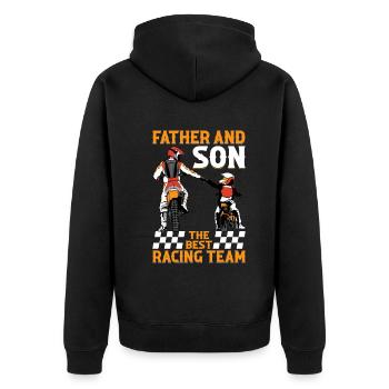 Père et fils La meilleure équipe de course - Motocross Mar - Veste à capuche bio Premium Unisexe - noir - Dos - Nico (187cm)