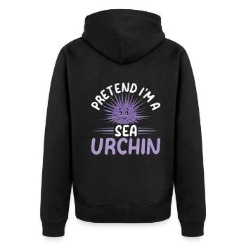 Pretend I'm A Sea Urchin - Cute Sea Urchin Lover - Unisex Premium Bio Zip Hoodie - Schwarz - Hinten - Nico (187cm)